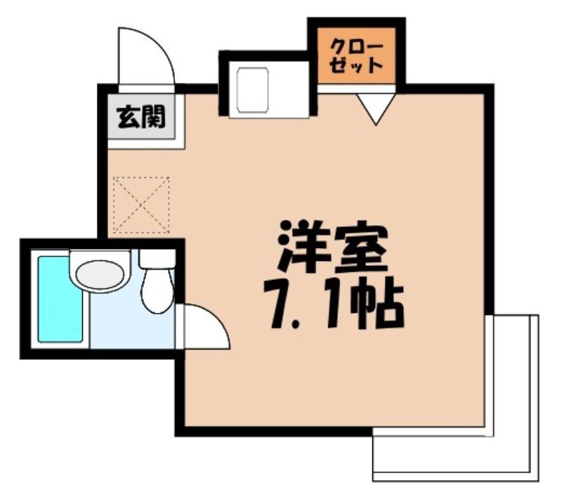レオハイツ(ワンルーム/2階)の間取り写真