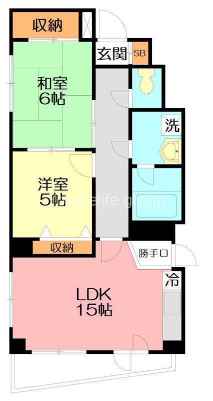 LANDSITZ平塚(2LDK/1階)の間取り写真