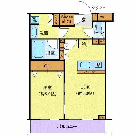 ジェノヴィア墨田八広スカイガーデン(1LDK/1階)の間取り写真