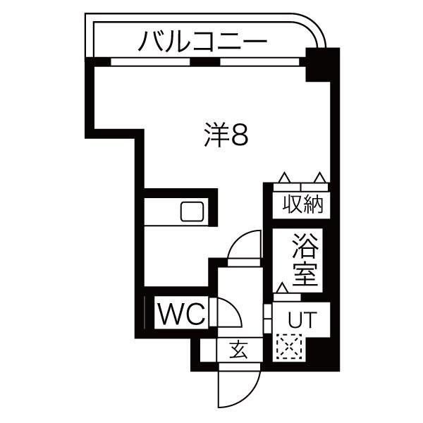 WILL鶴舞(1K/2階)の間取り写真