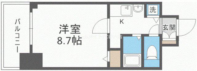 プレサンス立売堀アーバンスタイル(1K/6階)の間取り写真