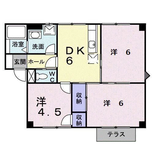 フォンテーヌシャトレI(3DK/1階)の間取り写真