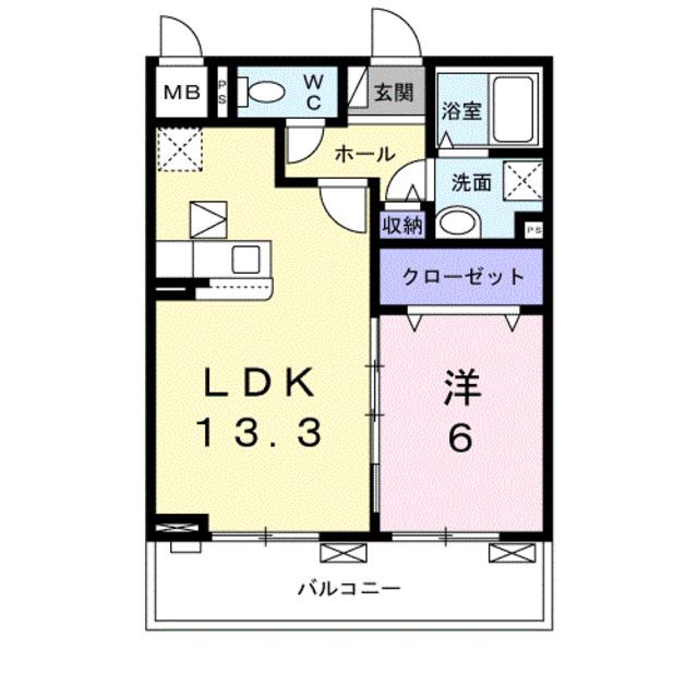 エスポワールIV(1LDK/1階)の間取り写真