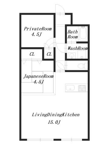 寺戸ハイツ(2LDK/1階)の間取り写真