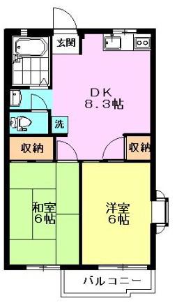 和田ハイム(2DK/2階)の間取り写真