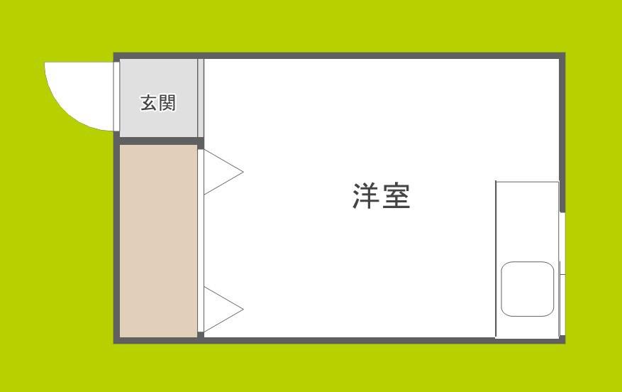 孔雀ハウス(ワンルーム/2階)の間取り写真