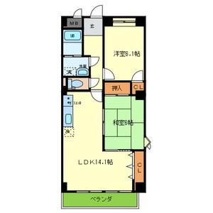 サンガーデンヨコヤマ(2LDK/3階)の間取り写真