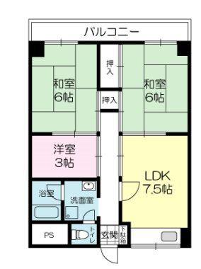 ラフェスタ加西(3LDK/5階)の間取り写真