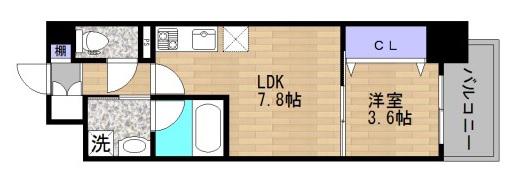 グランツ鶴見(1LDK/5階)の間取り写真