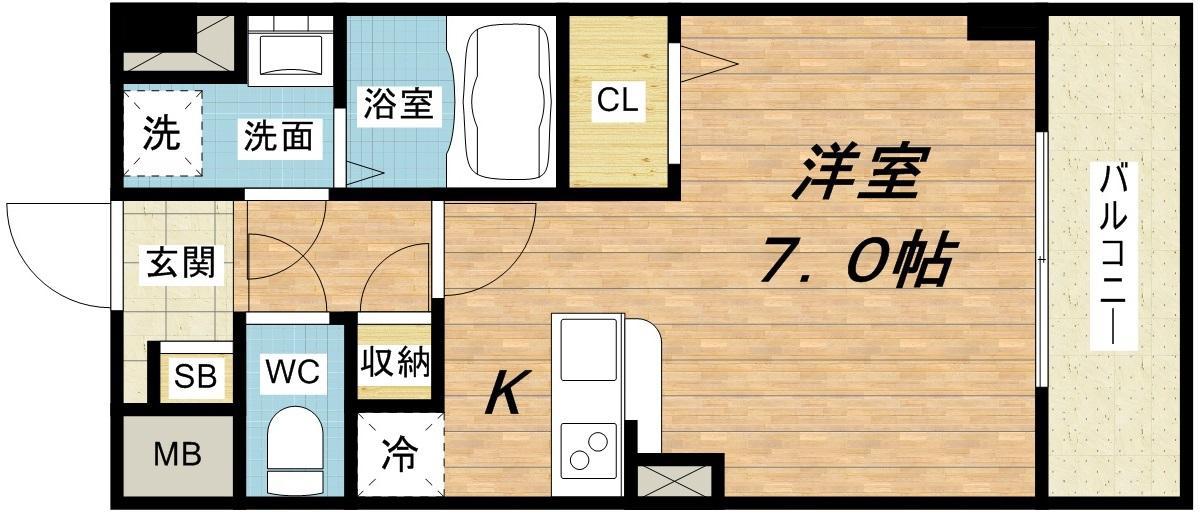 シトラセイトマンション(1K/9階)の間取り写真