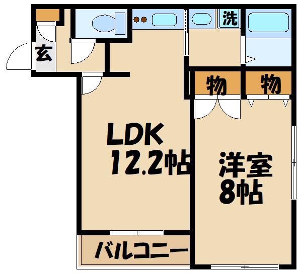 メゾン カサ(1LDK/3階)の間取り写真