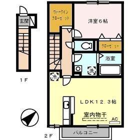 クレールコート(1LDK/2階)の間取り写真