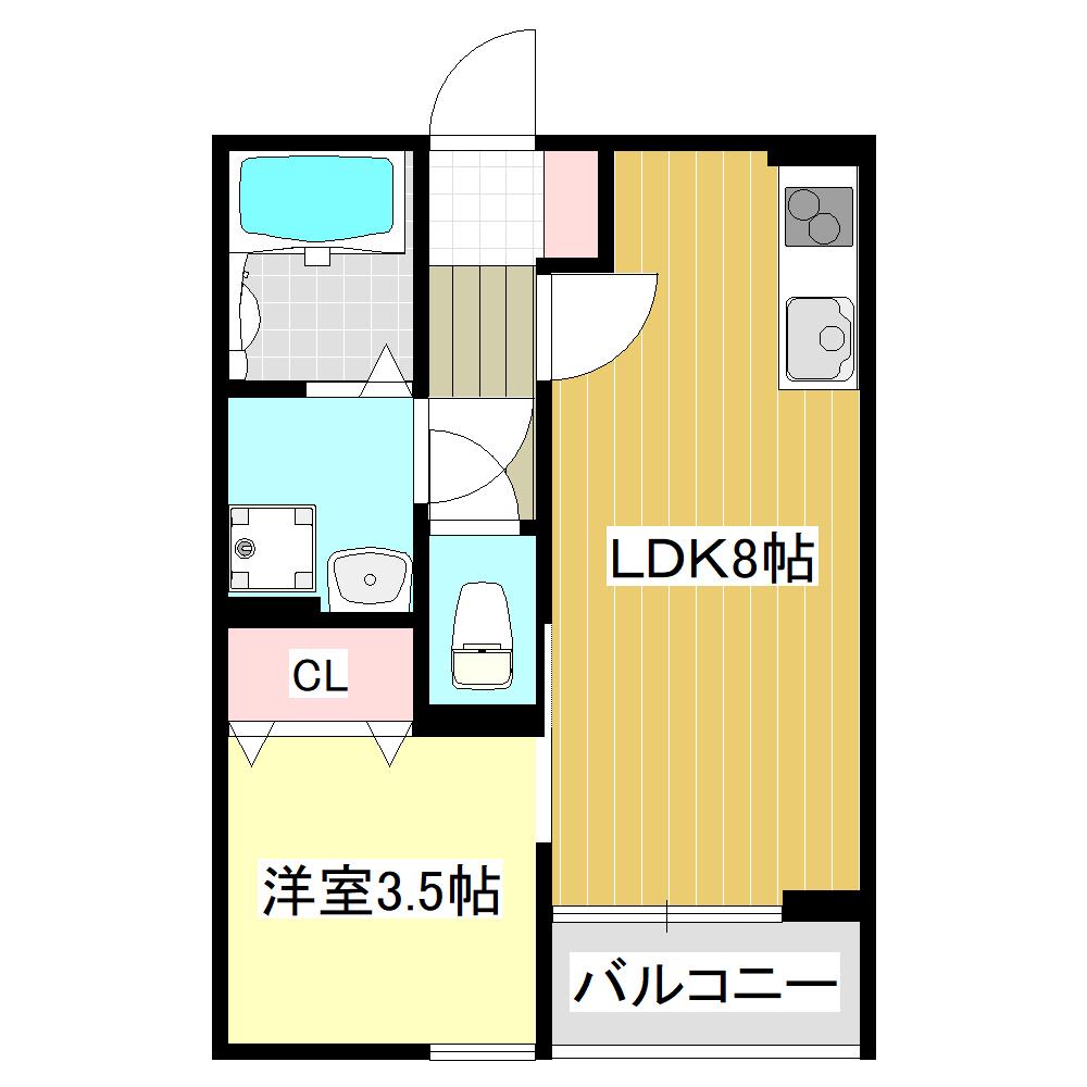 フォレストコート(1LDK/1階)の間取り写真