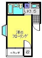 カスティーロ反町(1K/2階)の間取り写真