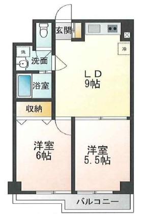 セイコーガーデンXL大塚(2LDK/8階)の間取り写真