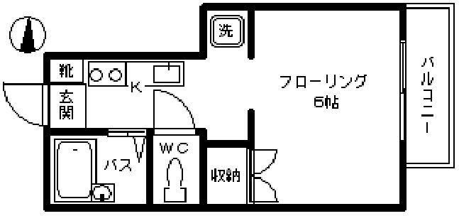 フローラル高円寺(ワンルーム/2階)の間取り写真