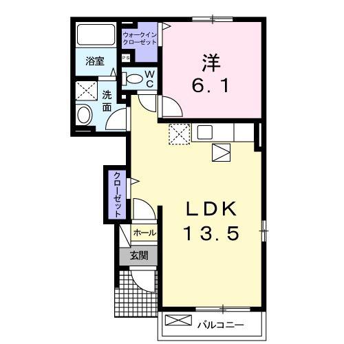 ベルニーム(1LDK/1階)の間取り写真