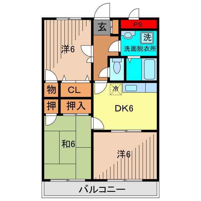 エクセレント清水(3DK/5階)の間取り写真