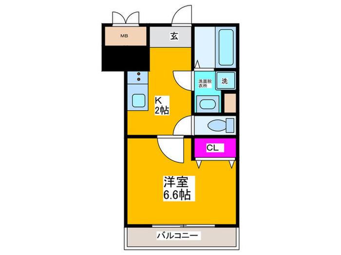 EXハイツアビコ(1K/2階)の間取り写真