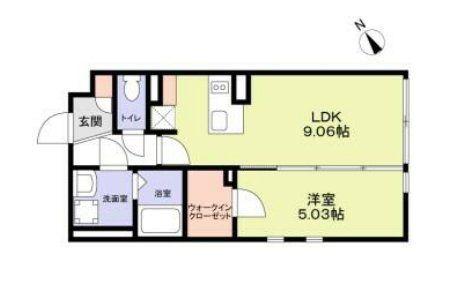 ザレジデンス市谷台町(1LDK/4階)の間取り写真