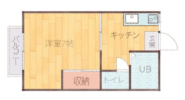 メンバーズタウン関屋A棟(1K/2階)の間取り写真