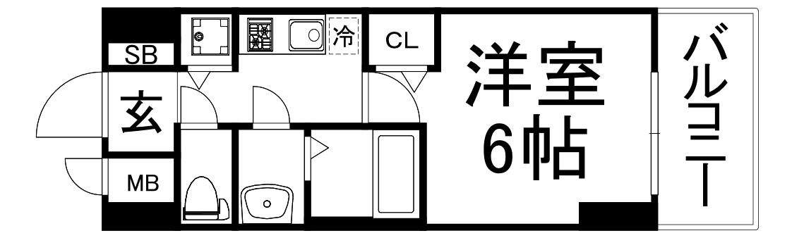 プレサンス心斎橋クオーレ(1K/14階)の間取り写真