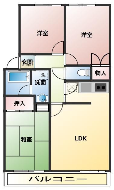 リベルテ東山(3LDK/1階)の間取り写真
