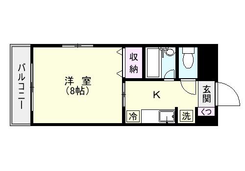 リードIN武之橋(1K/2階)の間取り写真