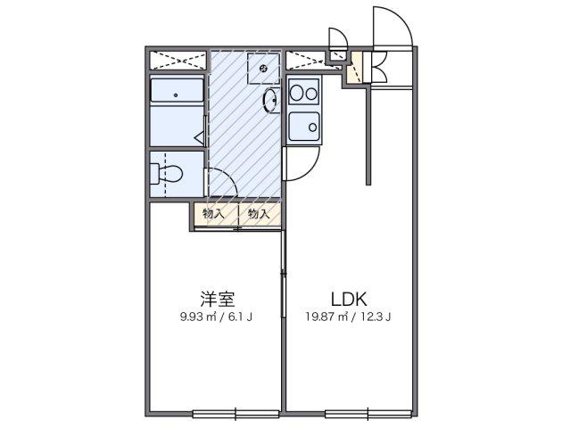 レオパレスかねた(1LDK/1階)の間取り写真