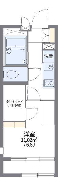 レオパレスミレイユ本町(1K/1階)の間取り写真