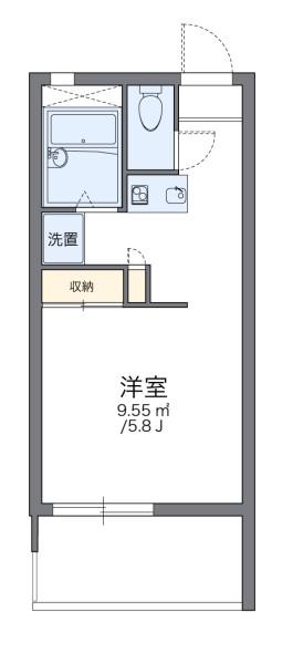 レオパレスツインズ加島壱番館(1K/1階)の間取り写真