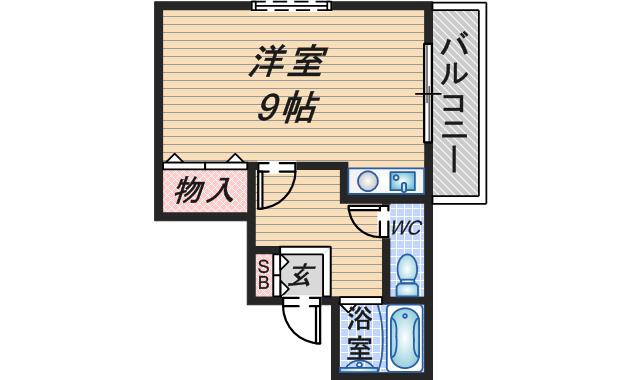 サンパレス21豊中V(ワンルーム/3階)の間取り写真