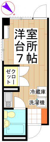 坂口ビル(ワンルーム/1階)の間取り写真