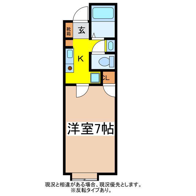 サンディ長池ハイツ(1K/2階)の間取り写真