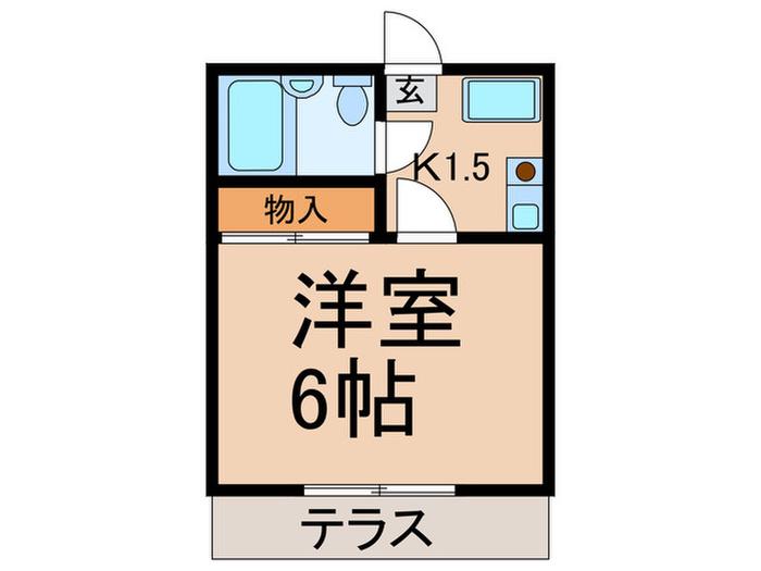 ひよりハイツ(1K/1階)の間取り写真