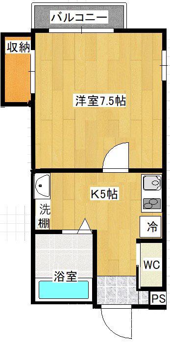 プチメゾン小野 G(1K/1階)の間取り写真