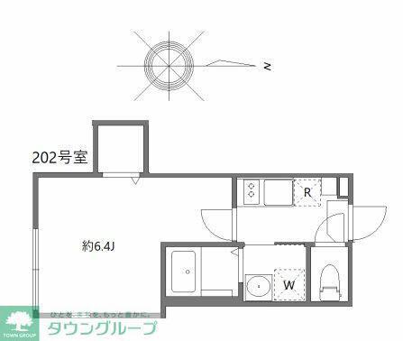 礎レジデンス小岩(1K/2階)の間取り写真