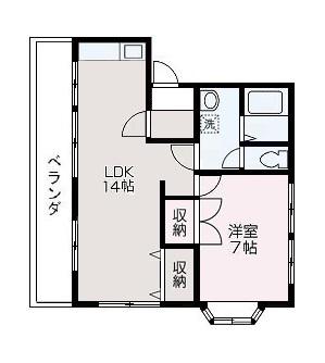 コーポラス柏(1LDK/2階)の間取り写真