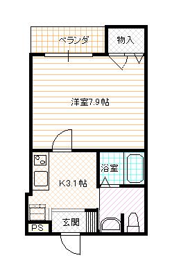 RAISON DETRE(1K/1階)の間取り写真