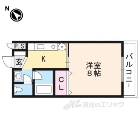 フルーレ伊勢(1K/2階)の間取り写真