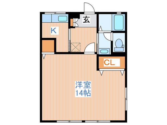 ピュア太子堂(1K/1階)の間取り写真