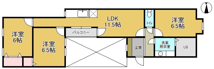 センターコート(3LDK/4階)の間取り写真