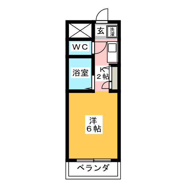 フォレスト森(1K/2階)の間取り写真
