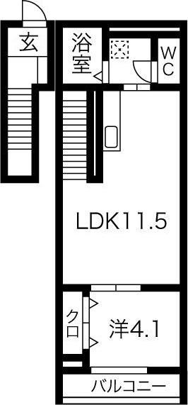 リベルテ逆瀬川(1LDK/2階)の間取り写真