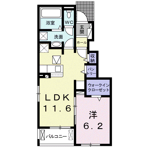 エトワール(1LDK/1階)の間取り写真