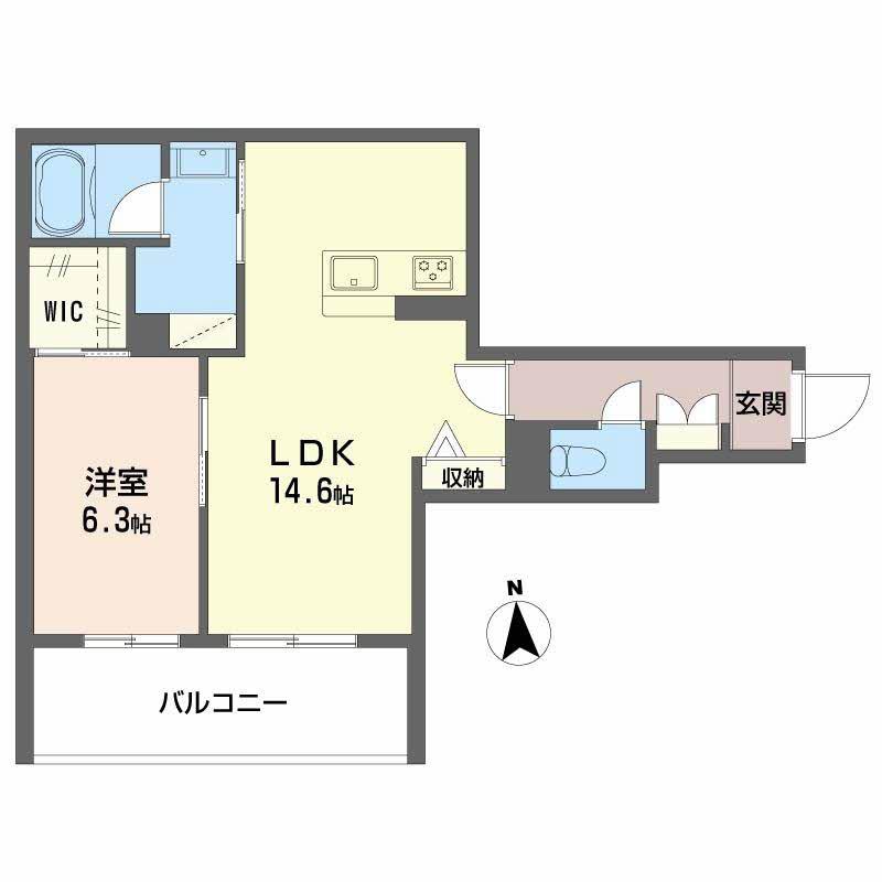 シャルール メゾン(1LDK/2階)の間取り写真