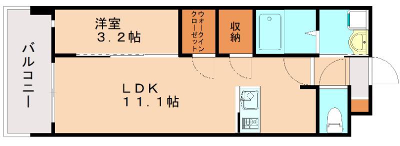 RJRプレシア博多パークレジデンス(1LDK/4階)の間取り写真