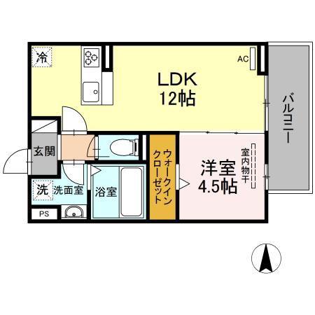サンセール(1LDK/2階)の間取り写真