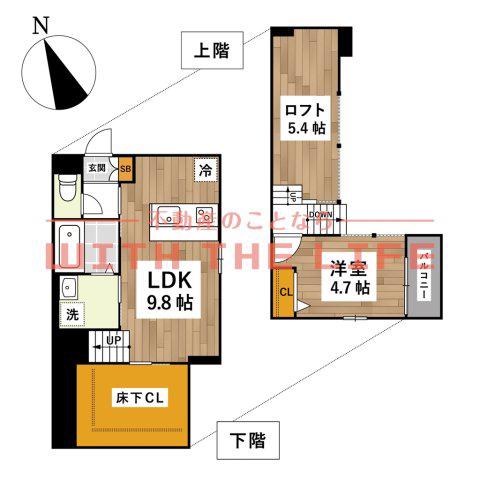 ADC津福ソフィア(1LDK/1階)の間取り写真