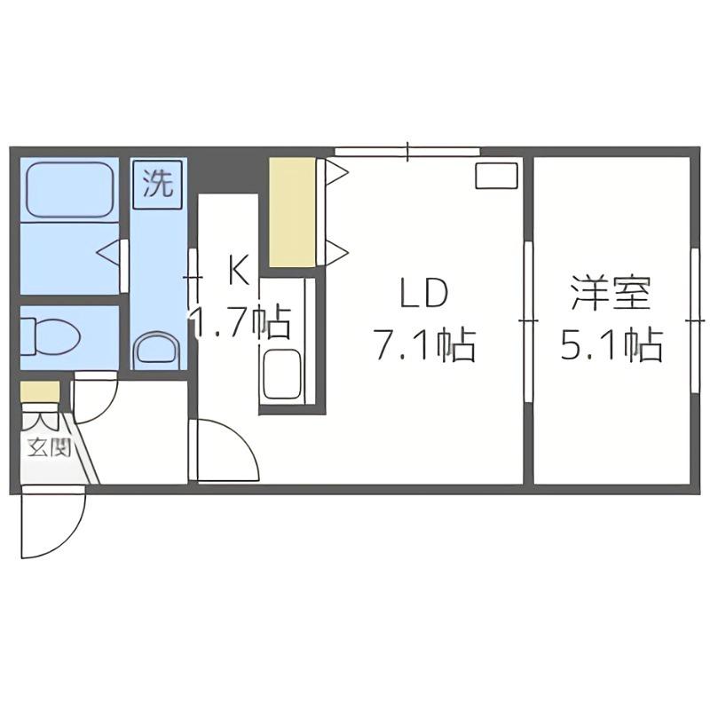 HS311(1DK/4階)の間取り写真
